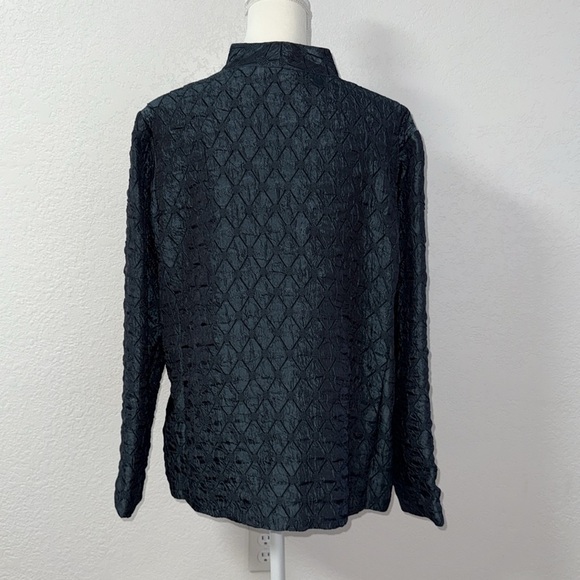 VINTAGE LAURA ASHLEY Formal Navy Textured Jacket. Size L - Picture 2 of 9